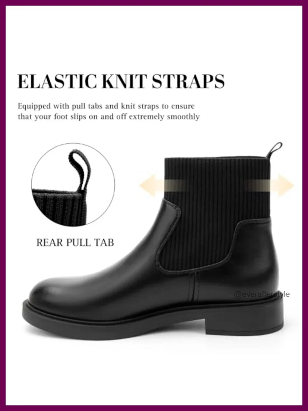 Chelsea Boots Low Heel Slip on Lug Sole Platform Booties Fashion Elastic Ankle